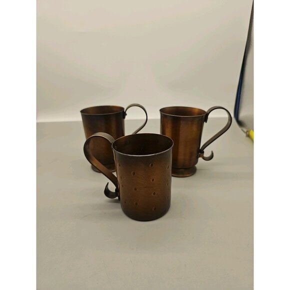 Other - Vintage Glencroft Copper Mugs Lot Of 3 MCM
